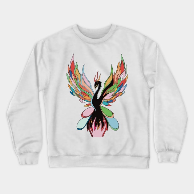 Phoenix 4 Crewneck Sweatshirt by Abstract Scribbler